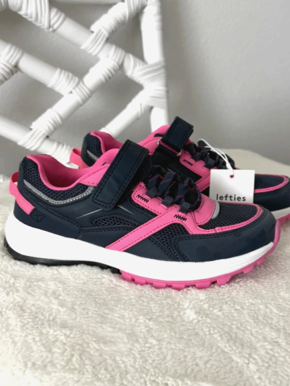 Lefties ZARA Group Kids Girls Navy Pink Running Sneakers Shoes 13.5 Little Kid